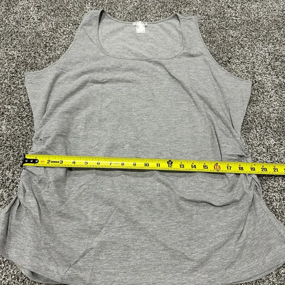 New with tags, VENUS Gray Square Neck Ruched Side Tank Top, Size 2X - Picture 5 of 10